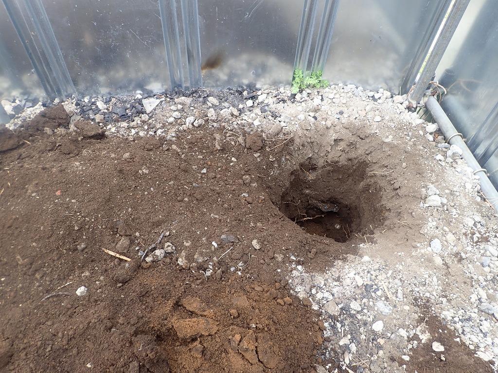 資材置き場に電気を引く